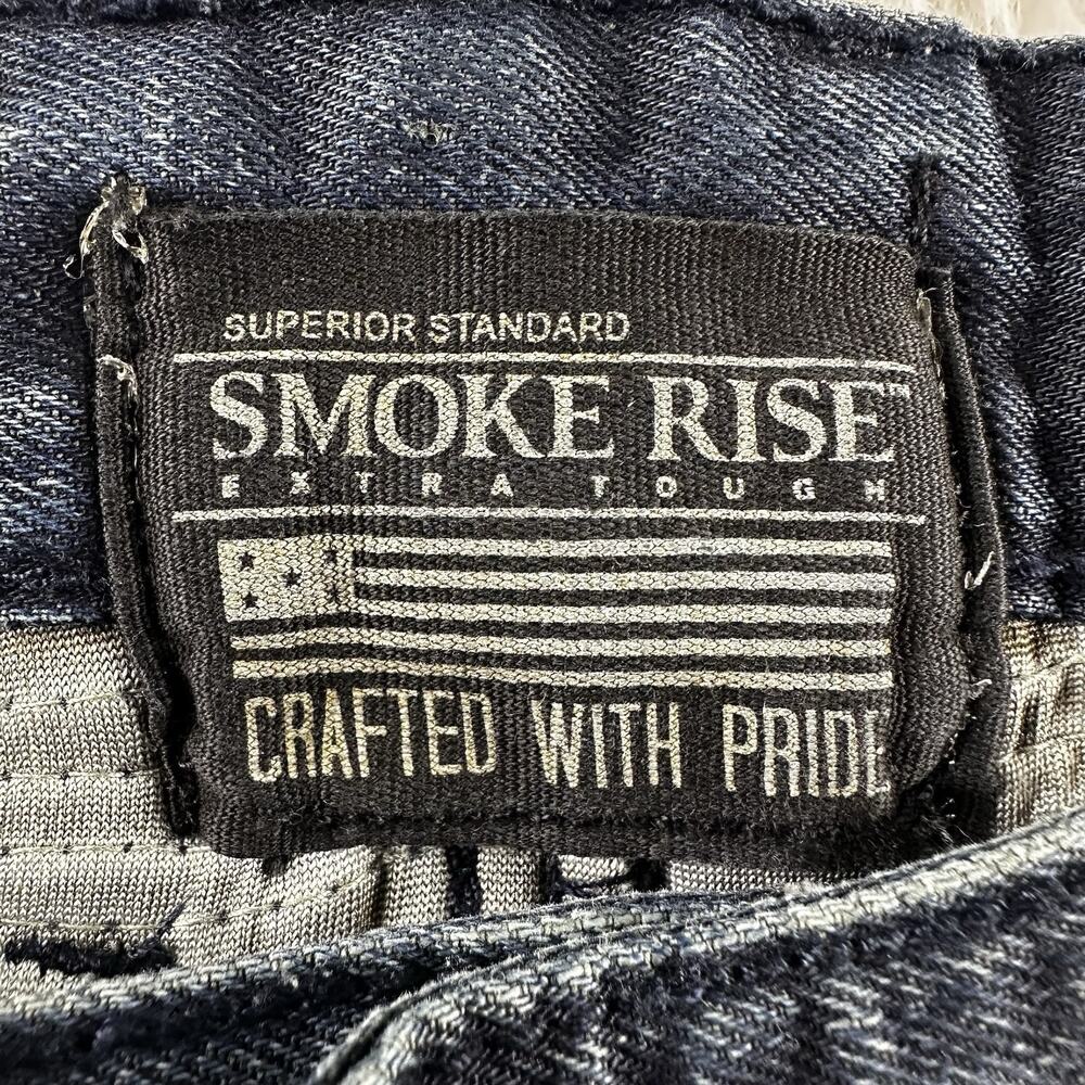 Smoke Rise Jeans Mens 36 (32” inseam) Dark Wash Ripped Distressed Moto - Picture 7 of 16